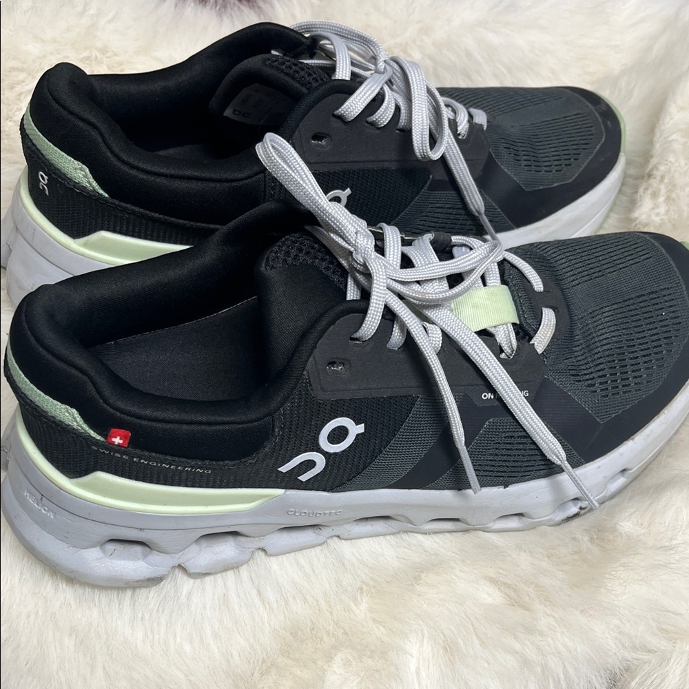 On Cloud Sneakers for Women in Black and Mint
